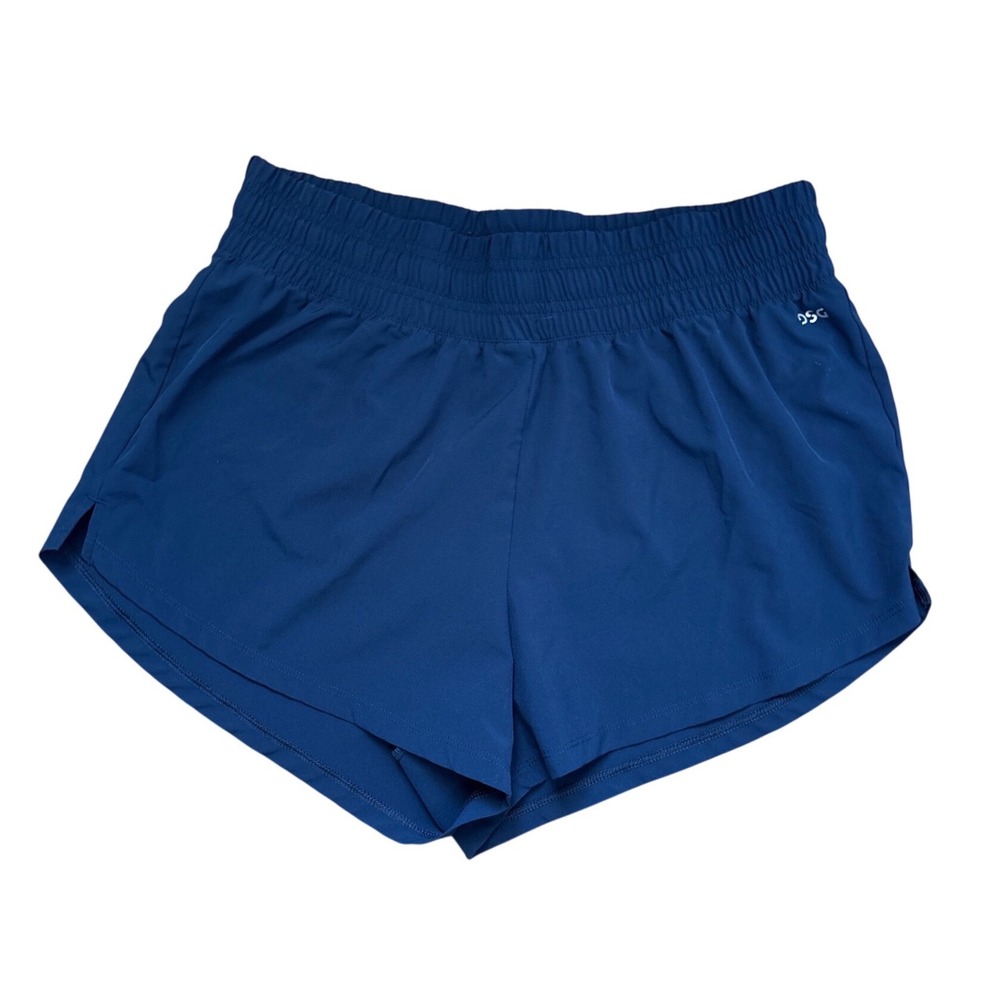 DSG Womens Navy Blue Smocked Waist Running Shorts Medium Activewear Athletic 3in